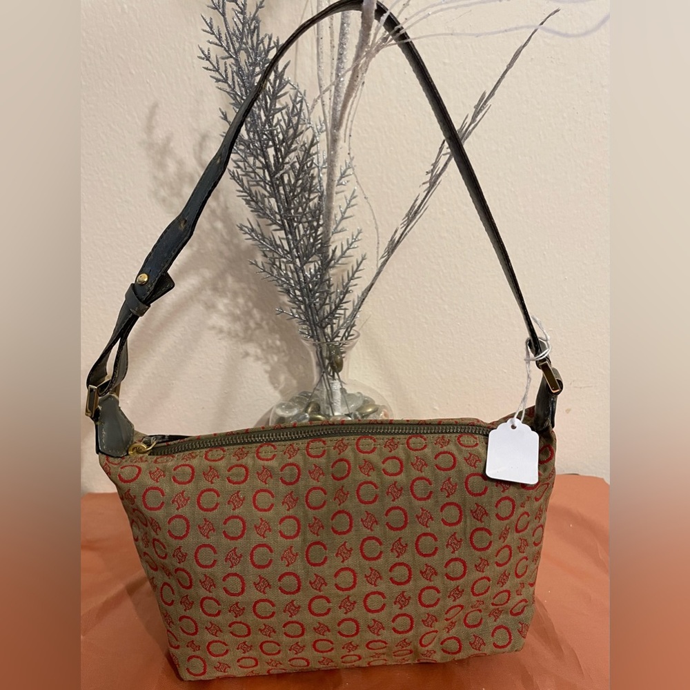 Celine Tan and Red Patterned Women's Bag - Picture 2 of 9